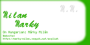 milan marky business card